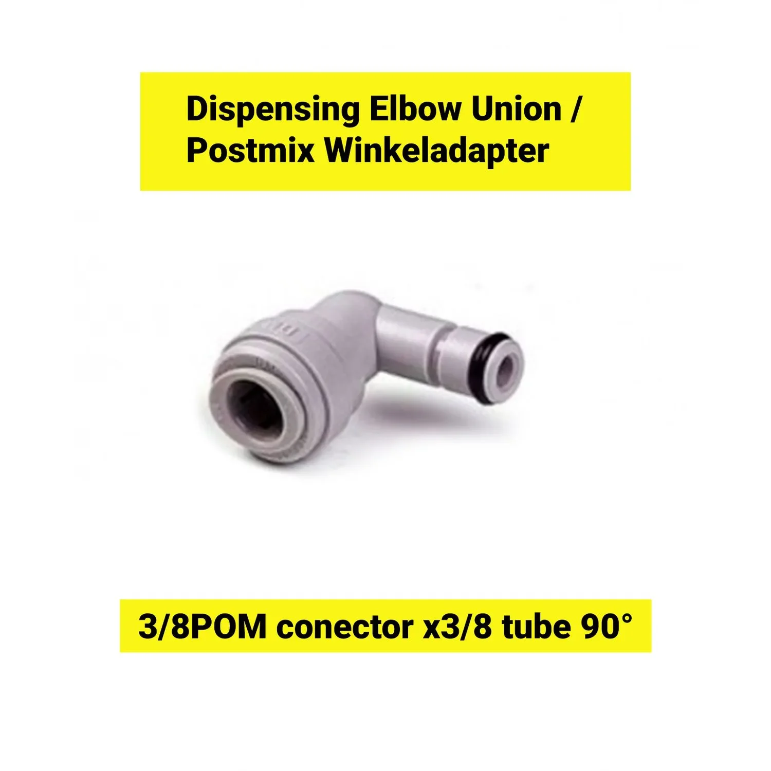 Postmix Winkeladapter 3/8POM conector x 3/8 tube 90°