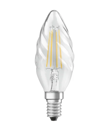 "LED STAR FILAMENT Kerze gedreht mit 2,5 Watt, E14, klar, kaltweiß image"
