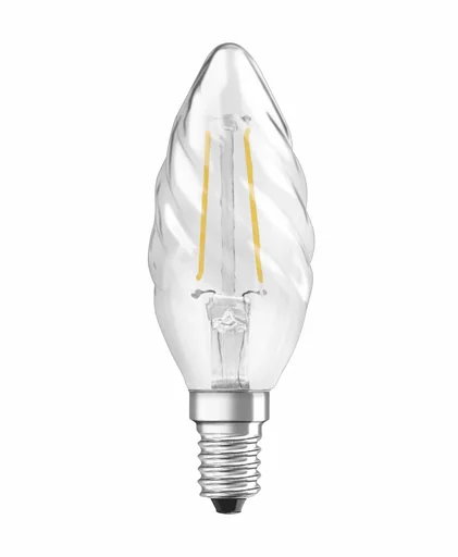 "LED CLASSIC BW25 Filament Lampe in Kerzenfom gedreht mit 2,5 Watt, E14, warmweiß, klar image"