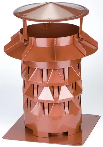 "Kaminaufsatz NW180, Windkat, Kupfer, f. Kamine 16,5x 16,5 bzw. 18 cm image"