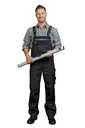Arbeits Latzhose, Farbe grau/royal, Gr. 48