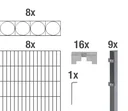 Doppelstabmattenzaun Sets anthrazit mit Dekorelement "Oslo"", Länge: 16 m, Höhe: 160 cm