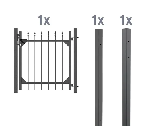 "Einzeltorset Chaussee, zum Einbetonieren, anthrazit, Höhe 100 cm, Breite 1 m image"
