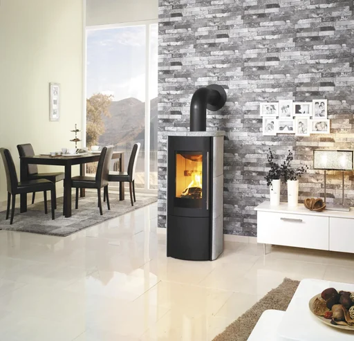 "Kaminofen - Lova ECOplus RUA 6 kW - Kacheln meteor-schwarz image"