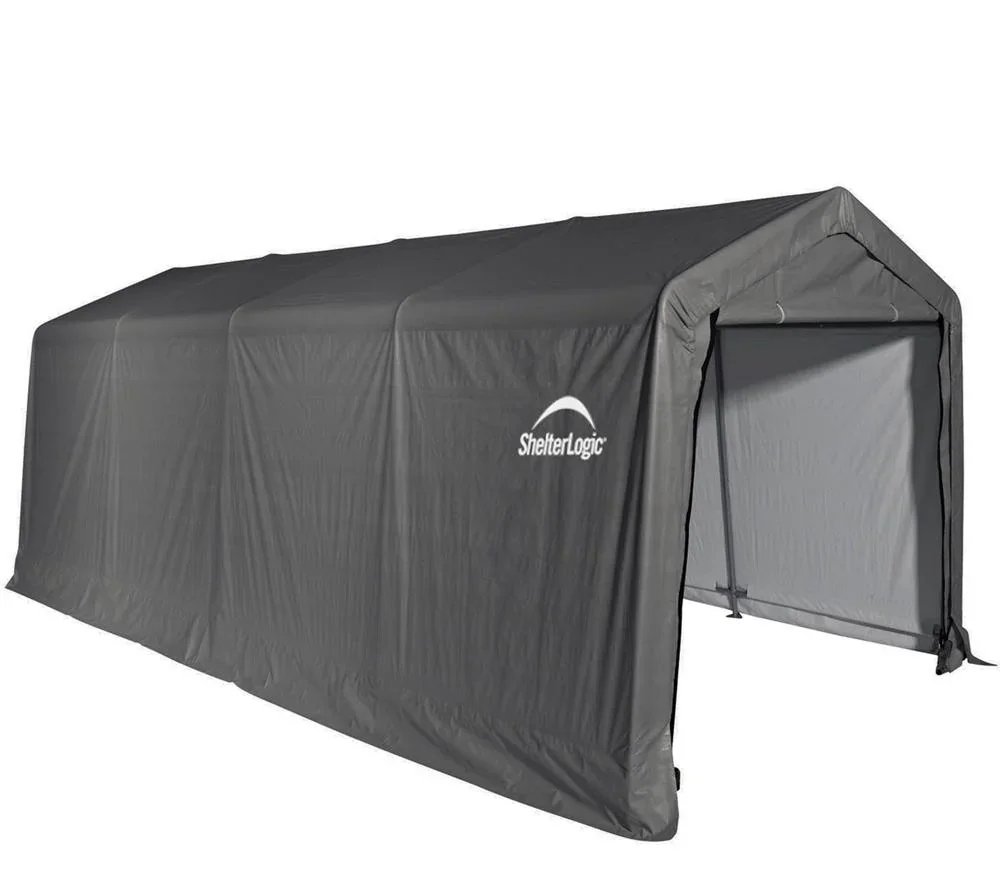 "ShelterLogic Foliengarage 18,3 m², grau, 300×610 cm – Garage-in-a-Box, DuPont-Stahlrahmen, wetterfest image"