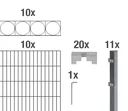 Doppelstabmattenzaun Sets anthrazit mit Dekorelement "Oslo"", Länge: 20 m, Höhe: 160 cm