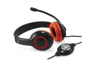 "Headset USB 2m Kabel, Mikro, Fernbedienung Stereo rot image"