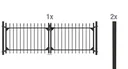 Doppeltor-Set Chaussee inkl. Pfosten 3 x 1,2 m schwarz matt