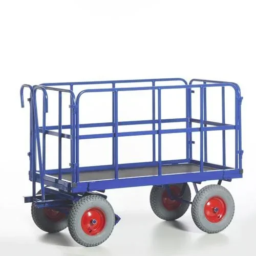 "Handpritschenwagen mit Stahlrohrwänden, Traglast 700 kg, Ladefläche 1130 x 730 mm, Radgröße 260 x 85 mm image"
