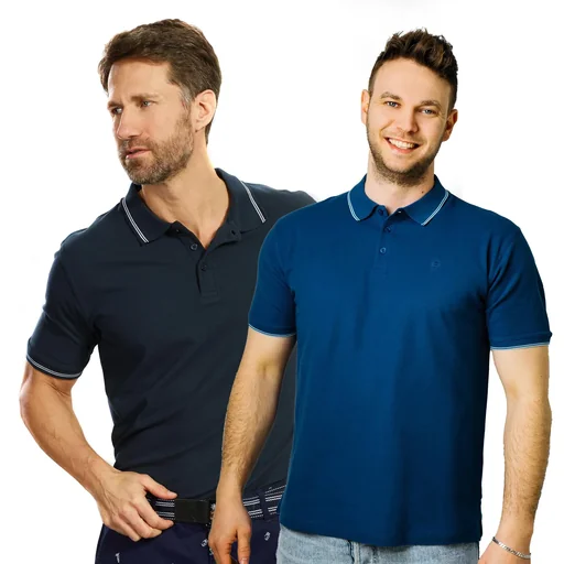 "Poloshirt geknöpft, Farbe indigo, Gr.M image"