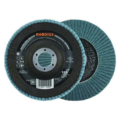 "Fächerschleifscheibe LS80 Stahl & INOX, 125 x 22 x 22,23 mm, K40, 10 Stück image"