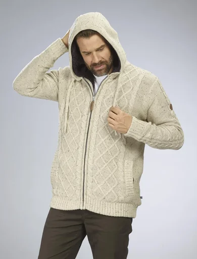 "Strickjacke mit Berberfleece, Farbe beige/braun, Gr.M image"