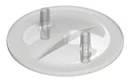 Melkeimerdeckel flach, transparent mit 2 Stutzen, 13mm ID / 17mm AD