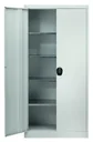 Flügeltürenschrank "Klassik", Türfarbe Enzianblau, Korpusfarbe Grau