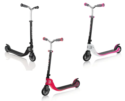 "FLOW FOLDABLE 125   Tretroller, 125 mm, ABEC 5, höhenverstellbar, Klappmechanismus, weiß-neon pink image"