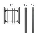 Einzeltorset Chaussee, zum Einbetonieren, anthrazit, Höhe 120 cm, Breite 1 m