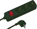 3-fach Tischsteckdose mit Schalter weiß 45°/ 1,4 m Kabel