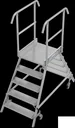 Podestleiter 2 x 5 Alustufen beidseitig Besteigbar