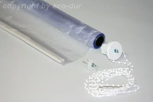 "Ersatzvorhang De Luxe "Tropfen weiß", 130 cm, inkl. Welle, Seitenzug image"