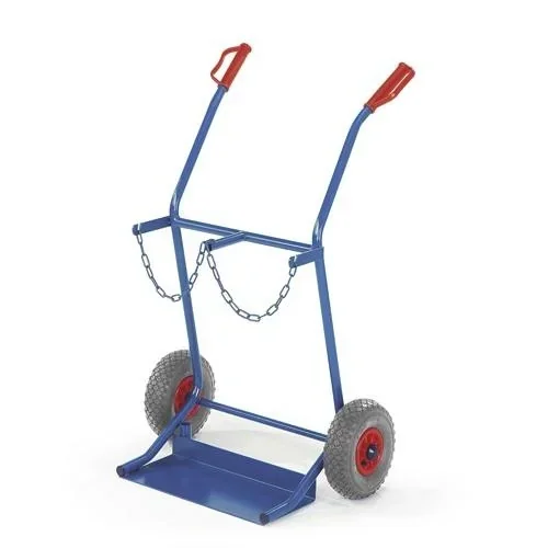 "Stahflaschenwagen mit Luftbereifung 260 mm für 2 Flaschen groß image"