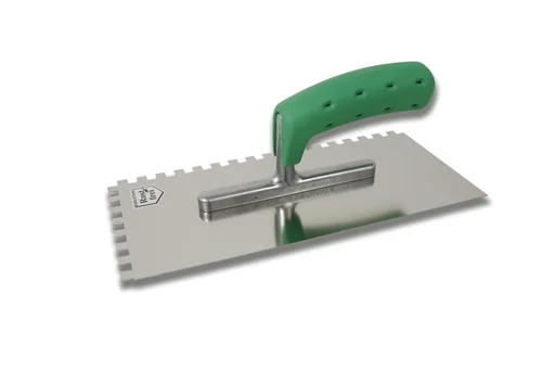 "Glättekelle, Edelstahl mit Soft-Griff, gezahnt, 10 x 10 mm image"