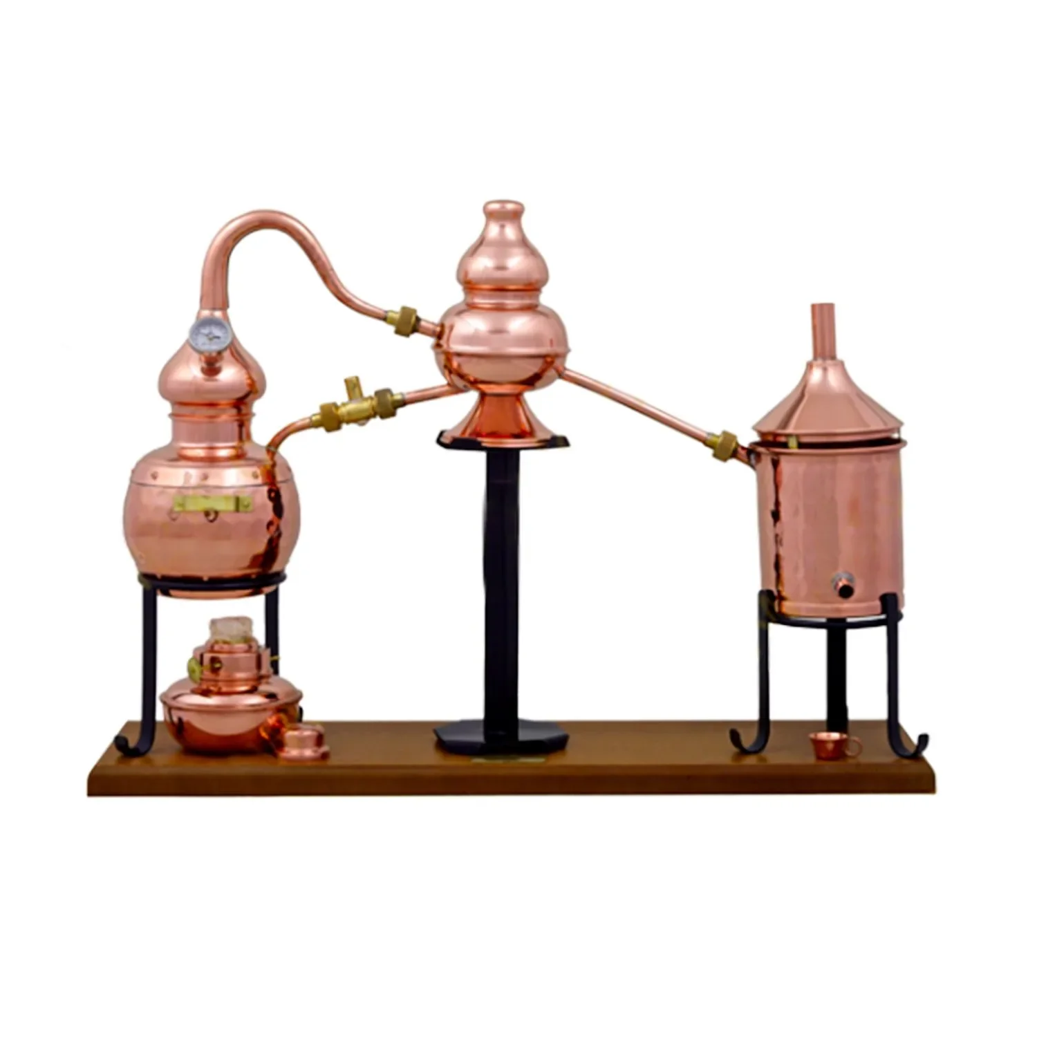 "Destille, Destilliergerät, Destillationsapparatur - Alembic Charentais Premium, mit Spiritusbrenner und Thermometer, 0,7L image"