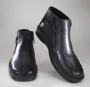 Herren Halbstiefel mit Reißverschlüssen und Warmfutter, schwarz, Gr.46