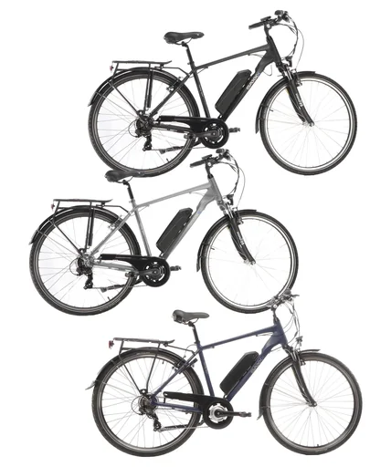 "Herren Trekking E-Bike, 28 Zoll, Rahmenhöhe 50 cm, 7-Gang Kettenschaltung, Silber matt, Eifel image"