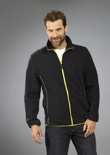 "Fleecejacke in leichter Qualität, Farbe schwarz/limette, Gr.M image"