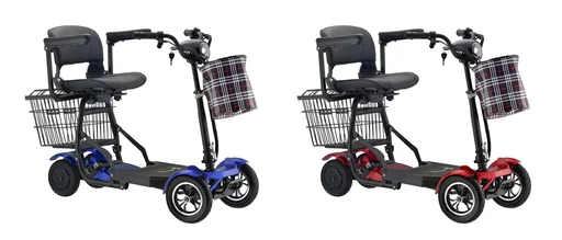 "4-Rad E-Mobil Assisi 2.0 6 km/h Safety Plus: 36V/15,6Ah Li-Io. mit Gepäck-Tasche/-Korb, Blinker, faltbar, rot image"
