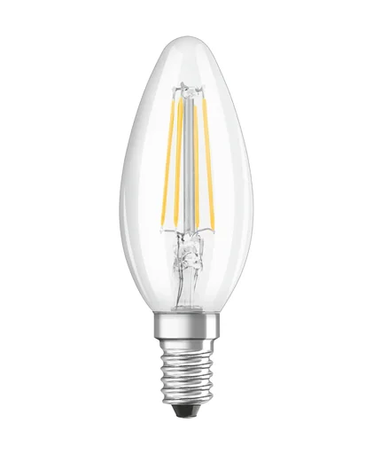 "LED STAR FILAMENT Kerze mit 4 Watt, E14, kaltweiß, klar image"