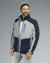 Strickfleece Jacke, Farbe marine/grau, Gr.2XL