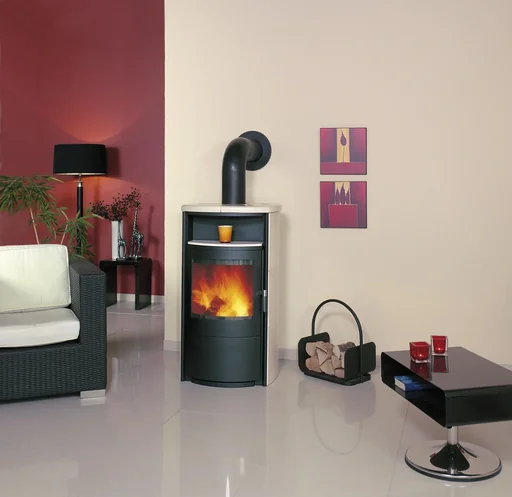 "Kaminofen - Taifun Dauerbrand 8 kW - Kacheln creme image"
