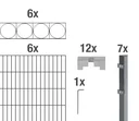 Doppelstabmattenzaun Sets anthrazit mit Dekorelement "Oslo"", Länge: 12 m, Höhe: 160 cm