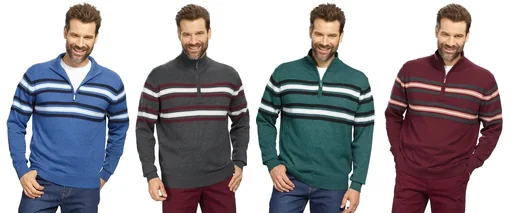 "Pullover mit Streifen, Farbe port, Gr.L image"