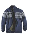 Strickjacke mit Berberfleece, Farbe marine, Gr.3XL