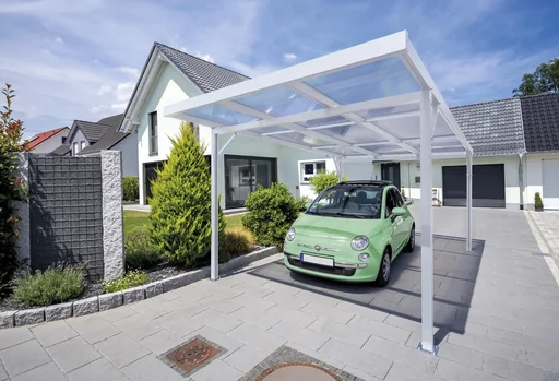 "Carport Premium, weiß, 3094 x 5620 mm - Polycarbonat Stegplatten 16 mm, opal image"
