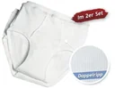 Sportslip, Doppelripp, 2er Pack, weiß, Gr. 6