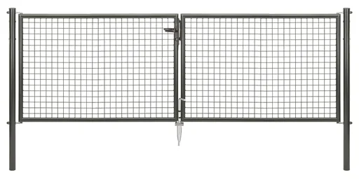 "Doppeltor-Set Wellengitter inkl. Pfosten 3 x 1,25 m anthrazit image"
