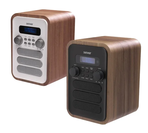 "Radio mit elegantem Holz Design und Bluetooth Funktion, weiß image"