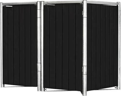 "Mülltonnenbox 240 Liter, Kunststoff, Schwarz, mit Verbinder, 2er image"