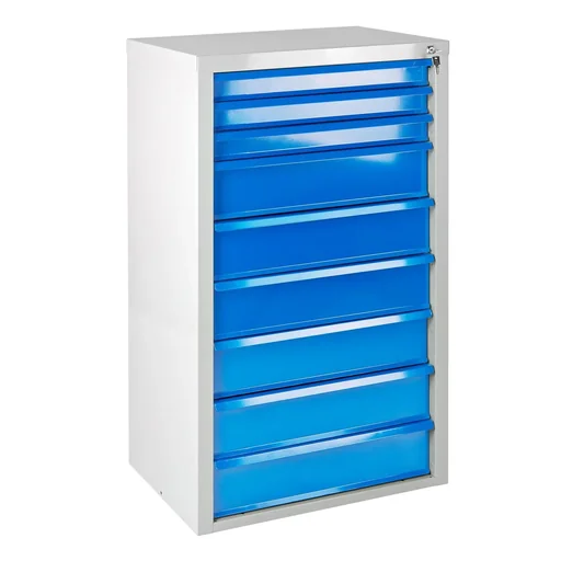 "Schubladenschrank / Werkzeugschrank mammut, 9 Schubladen, RAL 7035 / 5012 image"
