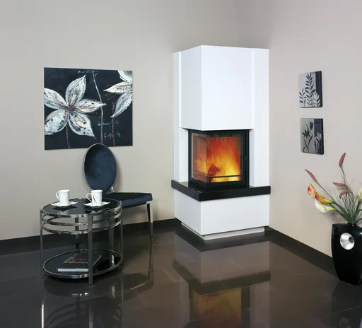 "Kaminbausatz Easy 500 Zeitbrand 8 kW mit Regalsims naturschwarz image"