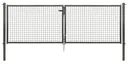 Doppeltor-Set Wellengitter inkl. Pfosten 3 x 1,5 m anthrazit