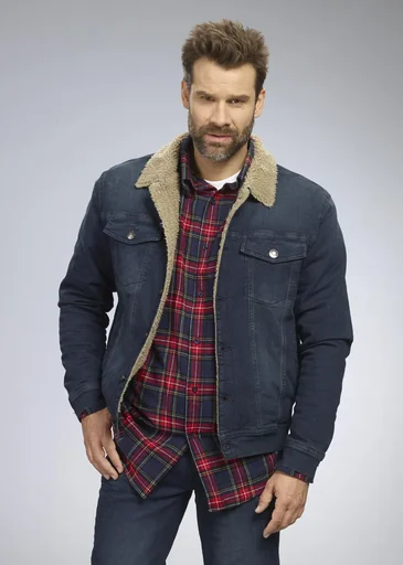 "Jeansjacke mit Teddyfutter, Farbe jeanblau, Gr.2XL image"
