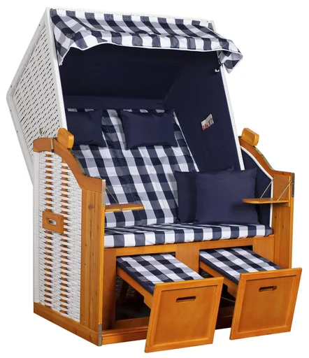 "Strandkorb "Ostsee" kariert in blau/weiss image"