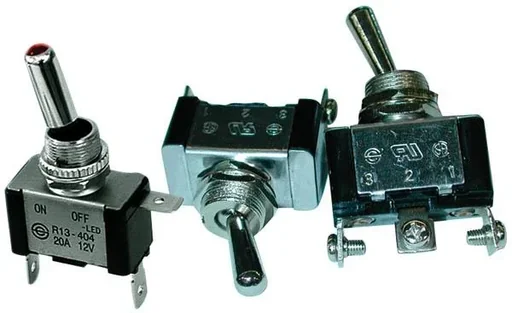 "Kippschalter Metall 12 V/ 20 A, mit roter LED - 2 Funktionen image"