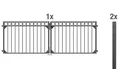 Doppeltor-Set Circle inkl. Pfosten 3 x 1 m anthrazit matt