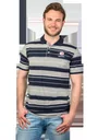 Poloshirt mit Knopfleiste, Farbe marine gestreift, Gr. L