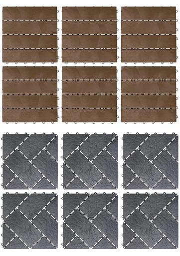 "Gartenplatten, Naturstein-Optik, 30 x 30 cm, 6er-Set image"